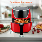 Friggitrice ad Aria 5L 1400W con Timer 60 Minuti e Display LED Touch