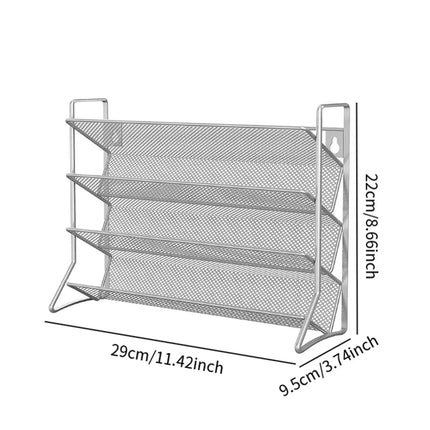 Scaffale portaspezie multiuso a 4 ripiani, robusto espositore da appoggio per condimenti, a parete, scaffale salvaspazio in filo metallico