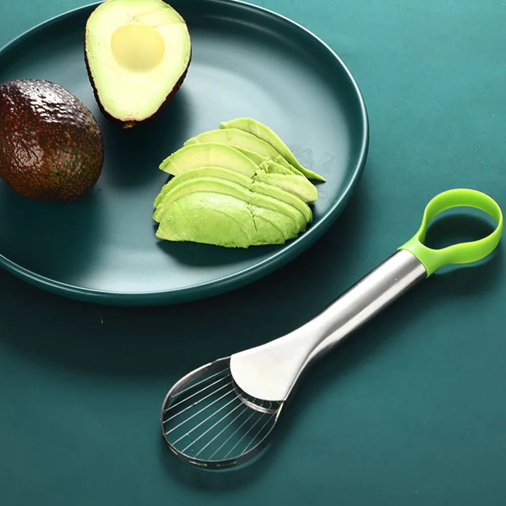 2-in-1 Avocado-Messer aus Edelstahl, Avocado-Schneider, Kiwi-Schälmesser, Salatschneider, Schäler, Küchen-Gadgets, Obst- und Gemüsewerkzeuge