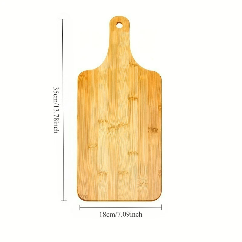 Holzschneidebretter mit Griff, Küchenschneidebretter aus Bambus für Pizza, Brot, Käse, Wurst und Gemüse