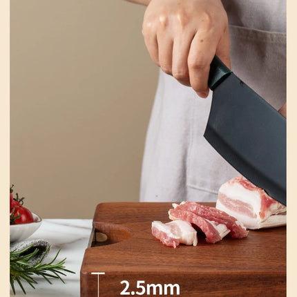 Ebony flat square solid wood cutting board, multifunctional double-sided kitchen cutting board, whole wood cutting board