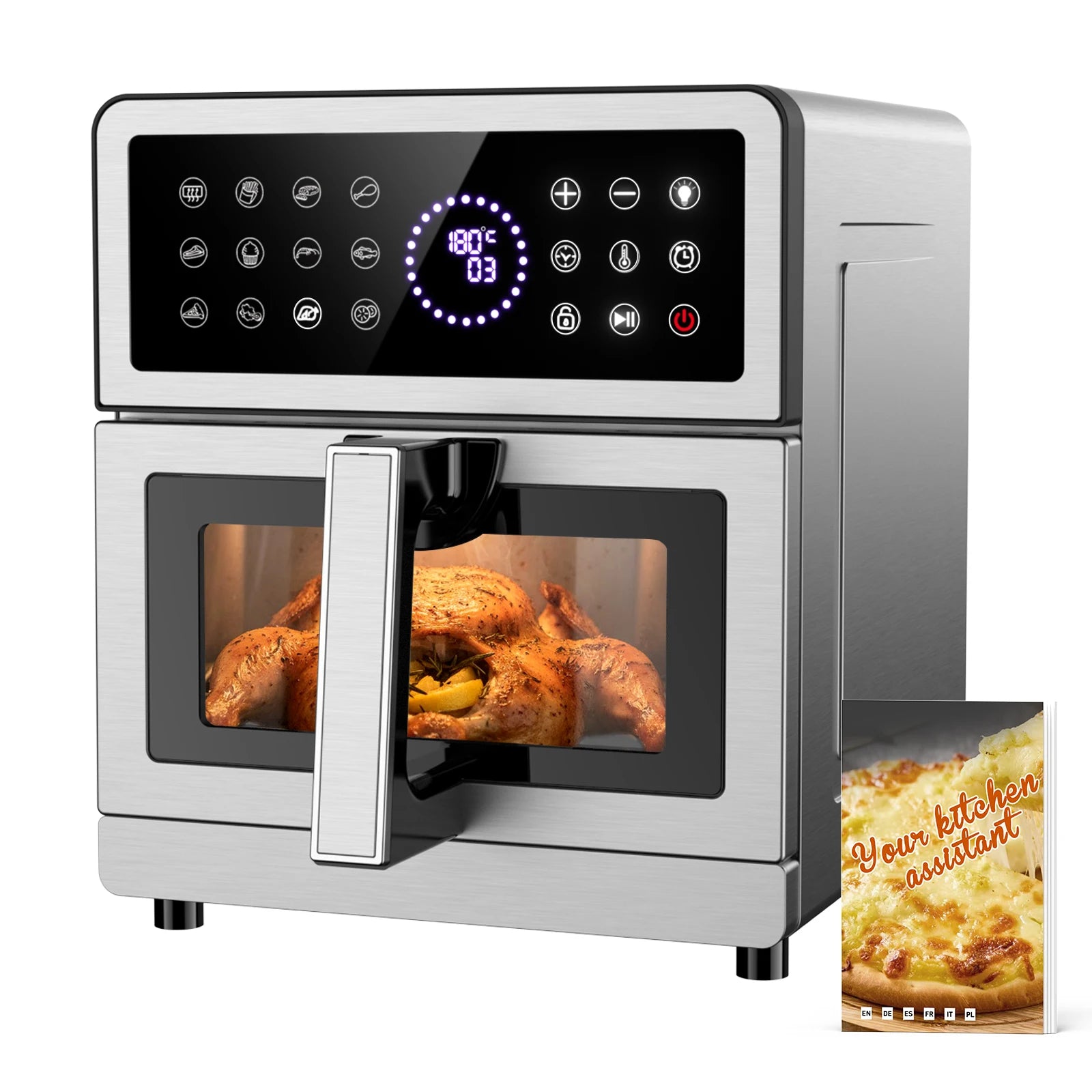 Friggitrice ad aria 8 litri 2150W con doppia resistenza e finestra visibile