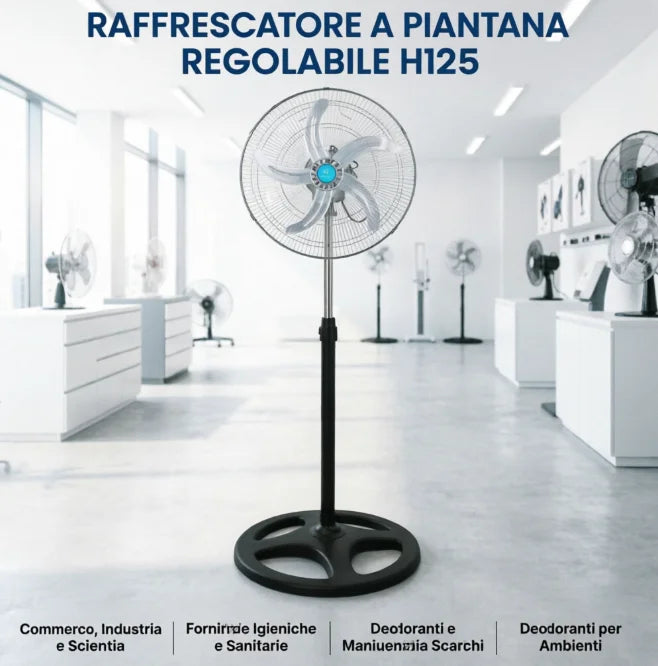 Höhenverstellbarer Standventilator mit 5 Flügeln, leise, oszillierend, großes Luftvolumen, für Zuhause, Schlafzimmer, Wohnzimmer