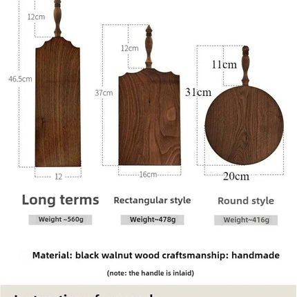 Premium Black Walnut Serving Tray, Handmade Kitchen Cutting Board with Natural Wood Grain, Smooth Polished for Dining Table