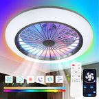 Ventilatore da soffitto Oyajia 50W con luce LED RGB dimmerabile e telecomando