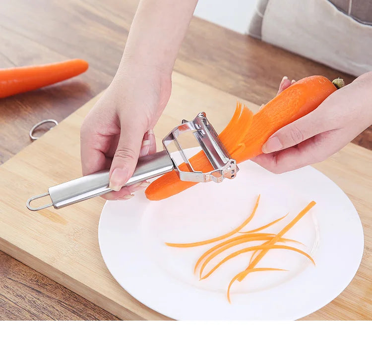 Multifunktionaler Kartoffelschäler aus Edelstahl für Küche, Obst, Gemüse, Kartoffeln, Karotten, Gurken, Julienne-Reibe, langlebiger Gemüsehobel