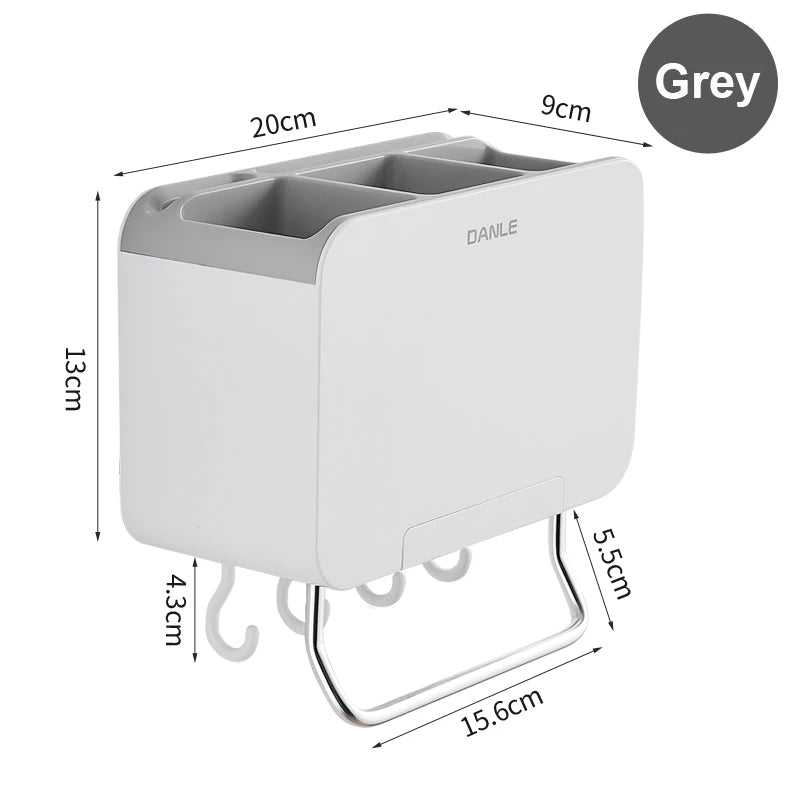 Organizzatore da Parete Multifunzionale per Cucina Senza Foratura, Porta Utensili con Vassoio di Drenaggio Rimovibile e Portasciugamani