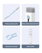 7 in 1 kit spazzola per pulizia tastiera computer penna per pulizia auricolari per auricolare strumenti per la pulizia della tastiera kit estrattore per copritasti detergente