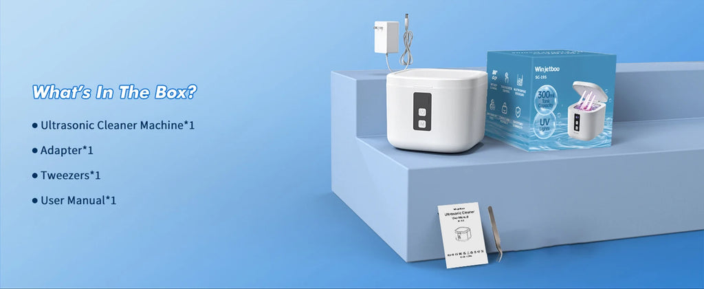 KUNPHY Ultraschall-Reinigungsgerät für Zahnspangen mit digitalem Timer, UV-Licht für Zahnersatz, Mundschutz, Aligner, Nachtschutz, 300 ml