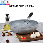 Padella antiaderente Padella Wok in pietra resistente Padella per bistecca domestica Pancake fornello a induzione fritto fornello a gas Set di pentole per la cucina