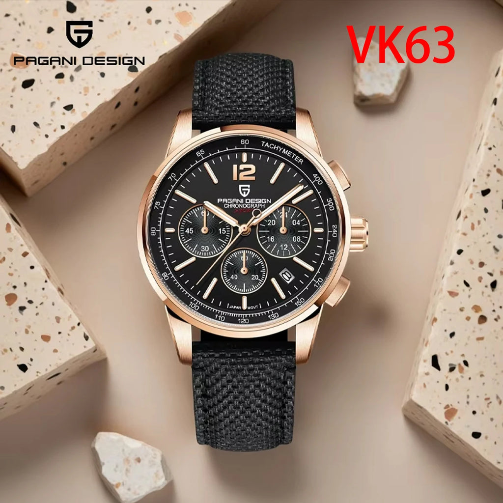 PAGANI DESIGN Orologio da Polso Uomo Quarzo VK63 41mm Vetro Zaffiro 10 Bar