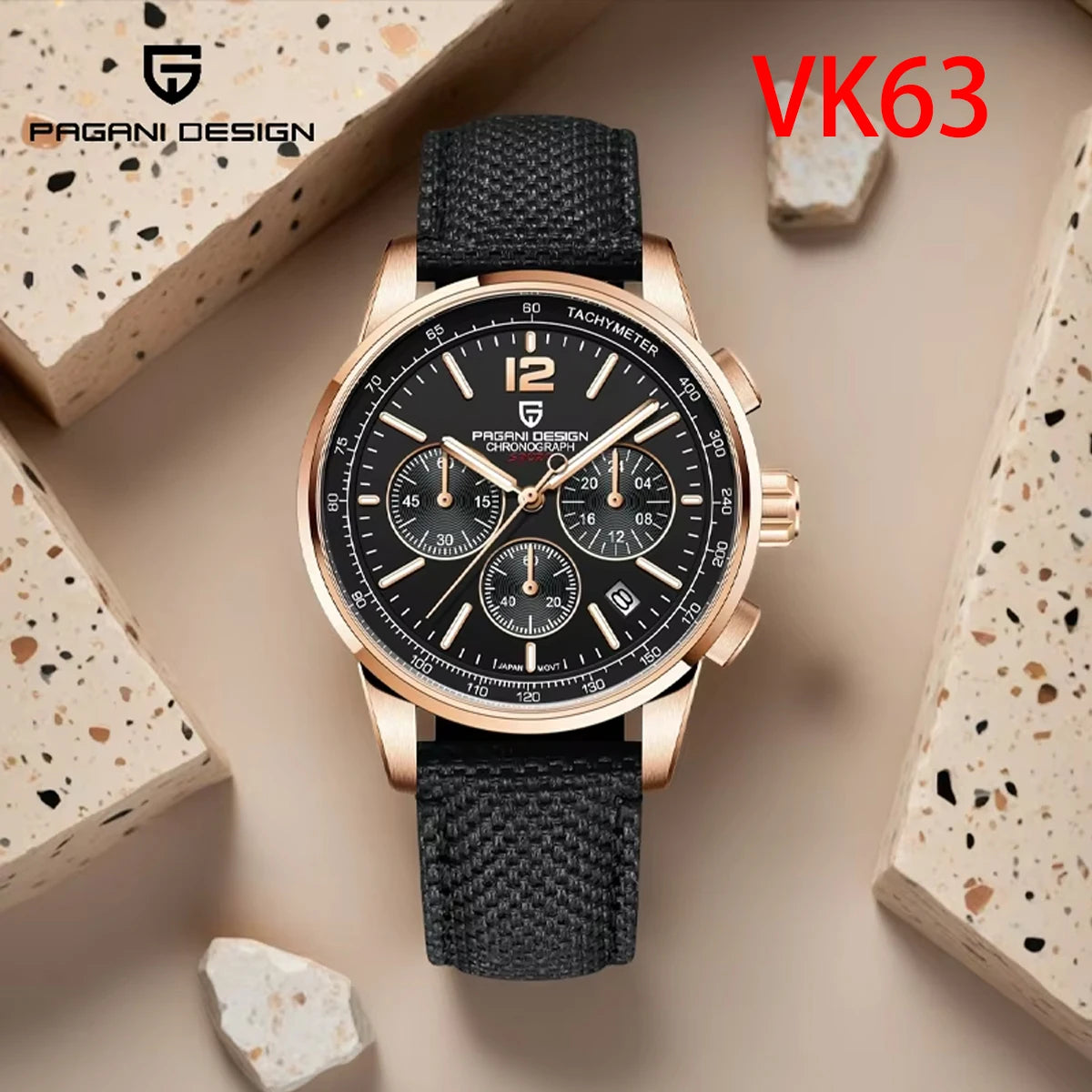 PAGANI DESIGN Orologio da Polso Uomo Quarzo VK63 41mm Vetro Zaffiro 10 Bar
