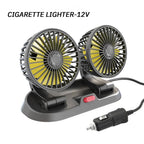 Ventilatore USB 5V, Ventilatore per Auto 12V a Doppia Testa, 2 Velocità Regolabili, Raffreddatore d'Aria Silenzioso per Interni Auto, Accessorio Essenziale per l'Estate