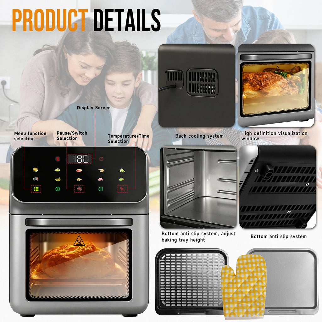 Friggitrice ad aria 10 litri 1350W con 10 modalità preimpostate e cottura a circolazione 360°