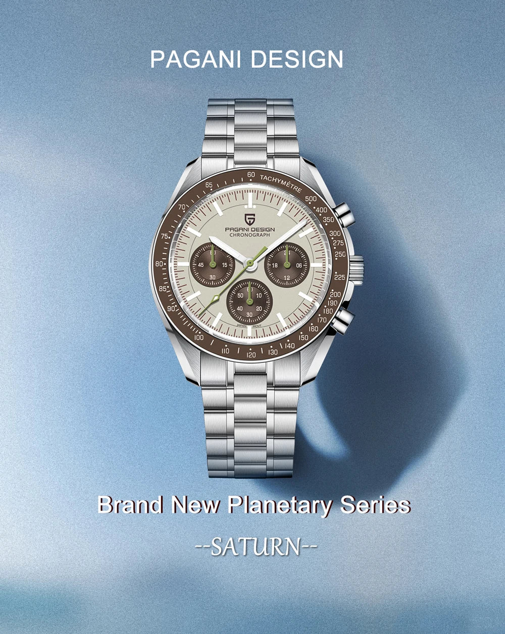 PAGANI DESIGN New Moon Orologio al quarzo di lusso da uomo Cronografo sportivo AR Vetro zaffiro Orologio da polso luminoso per il tempo libero da uomo