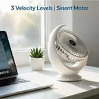 Tragbarer Mini-Ventilator, 3000mAh, faltbar, Tisch-, Outdoor-, Nacken-Ventilator, 5 Geschwindigkeiten, USB wiederaufladbar, mit Telefonhalter und Display