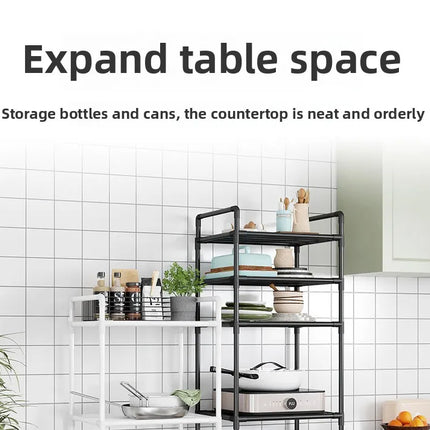 Multilayer Kitchen Floor Shelf, Removable Household Integrated Wall Shelf