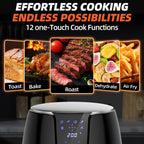 Friggitrice ad Aria 3.5L 1500W con 6 Funzioni di Cottura - Cestello Antiaderente Lavabile in Lavastoviglie