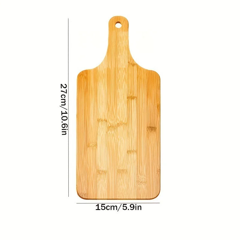 Holzschneidebretter mit Griff, Küchenschneidebretter aus Bambus für Pizza, Brot, Käse, Wurst und Gemüse