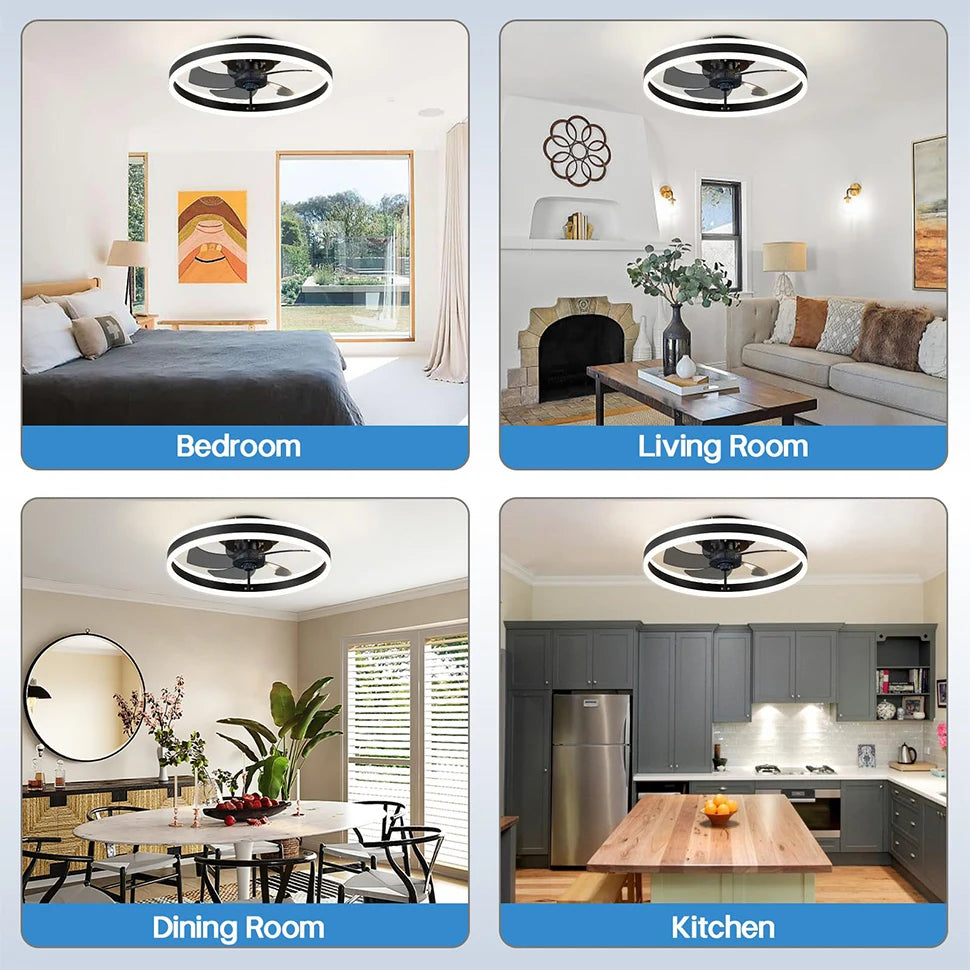 Plafoniera a LED semplice con ventilatore a soffitto Telecomando Acrilico Intelligenza Soggiorno Luce Illuminazione da cucina Ventilatore moderno