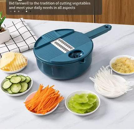 12 in 1 tritatutto per verdure multifunzionale patate tagliate manualmente affettatrice per ravanello grattugia utensili da cucina per hotel/commerciale
