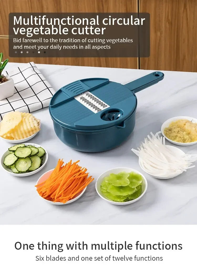 12 in 1 tritatutto per verdure multifunzionale patate tagliate manualmente affettatrice per ravanello grattugia utensili da cucina per hotel/commerciale