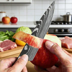 Professionelles 8-Zoll-Kochmesser aus 7CR17-Stahl mit Laser-Damastmuster, Pakkaholzgriff, Küchenmesser mit Scheide und Geschenkverpackung