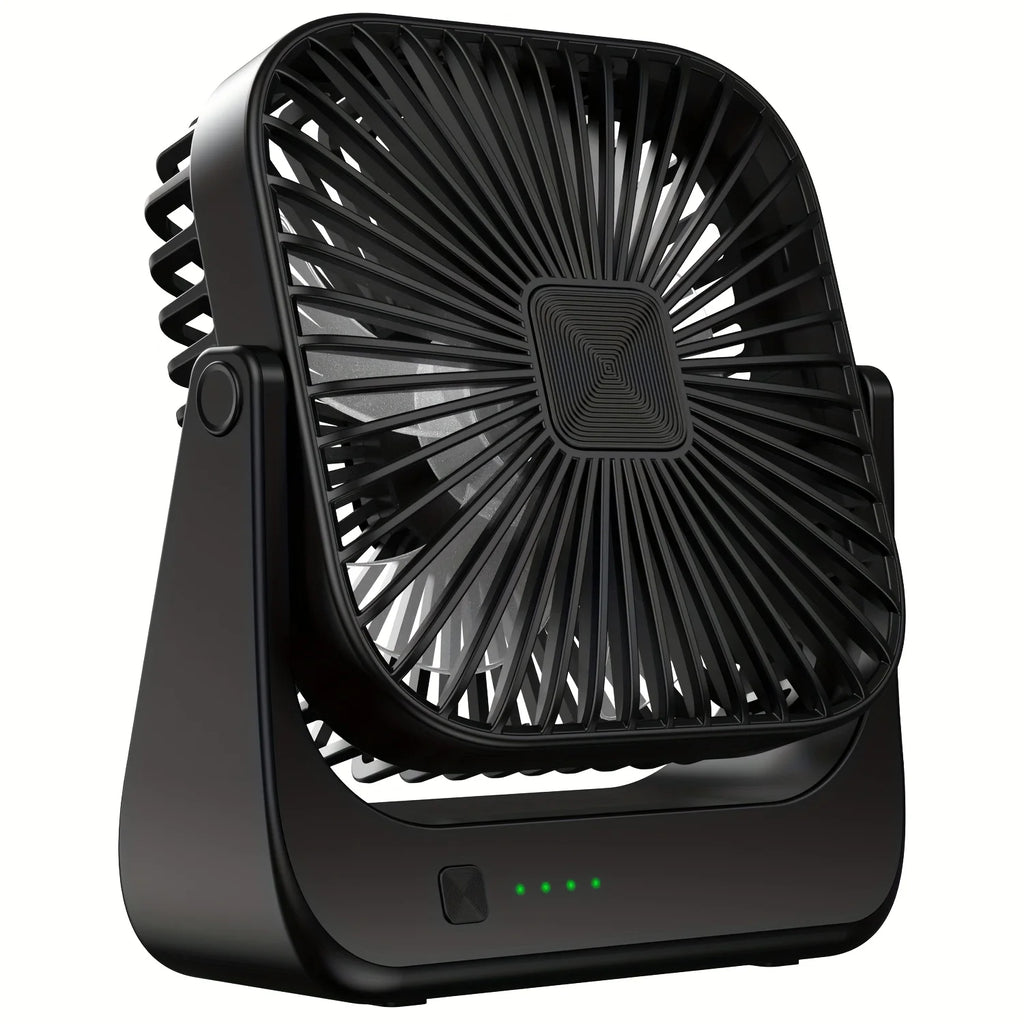 Mini ventilatore portatile USB da tavolo, flusso d'aria potente e funzionamento silenzioso, 4 velocità, vento a 180° ° Ventilatori da terra girevoli per la casa