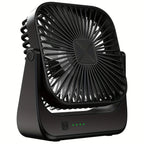 Mini ventilatore portatile USB da tavolo, flusso d'aria potente e funzionamento silenzioso, 4 velocità, vento a 180° ° Ventilatori da terra girevoli per la casa