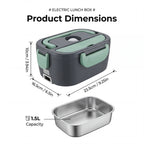 Podofo Scaldavivande Elettrico Portatile 1.5L 60W, Doppia Alimentazione per Casa, Auto, Ufficio, Pendolari, Conducenti, Camionisti