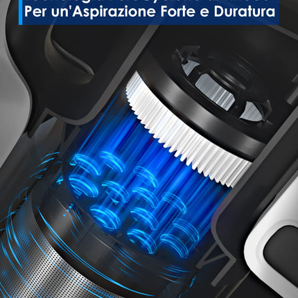 Tineco A30S, Cordless Vacuum Cleaner, 160W Suction, 60-Minute Run Time, 1L Dust Tank, ZeroTangle Brush, PureCyclone Technology, LED Light