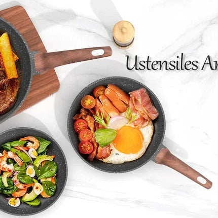 Non-stick Frying Pan Set, 3-Piece – 20/24/28 cm Granite Pans