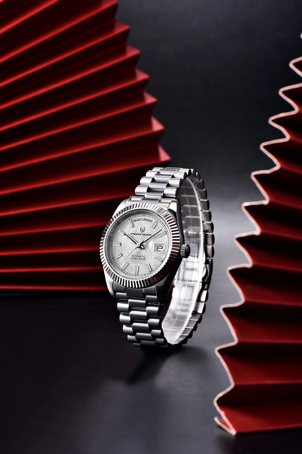 PAGANI DESIGN Nuovo Orologio da Uomo 40mm con Calendario Settimanale, Acciaio Inossidabile, Impermeabile 100M, Vetro Zaffiro AR, Movimento Giapponese di Lusso