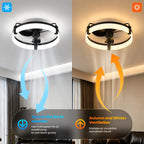 Ventilatore da soffitto rotondo Aiopp Ultra Quiet LED con luce e telecomando, 6 velocità, dimmerabile, motore DC reversibile, a basso profilo, per camera da letto, casa, cucina