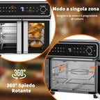 Friggitrice ad Aria EMPHSISM AFTO-2307DT 23L 2400W Doppia Zona Acciaio Inox