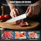DFITO 6-teiliges ultra-scharfes 3Cr13 Küchenmesserset aus Edelstahl mit Hohlgriff, professionelle Haushaltsmesser für Fleisch/Gemüse