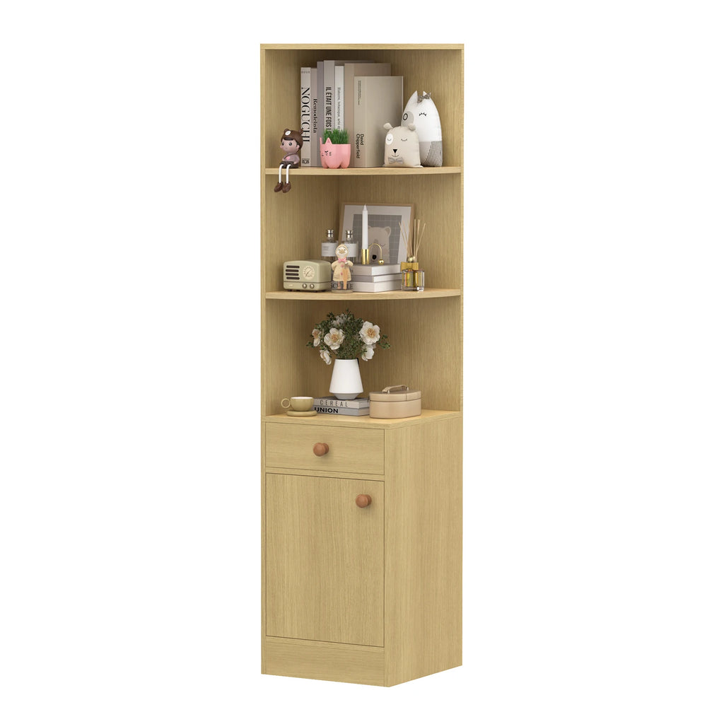 Eckregal, 3-stöckiger Aufbewahrungsschrank mit Türen, 161 cm hohes Eckregal für Wohnzimmer, Schlafzimmer, Küche, kleine Räume