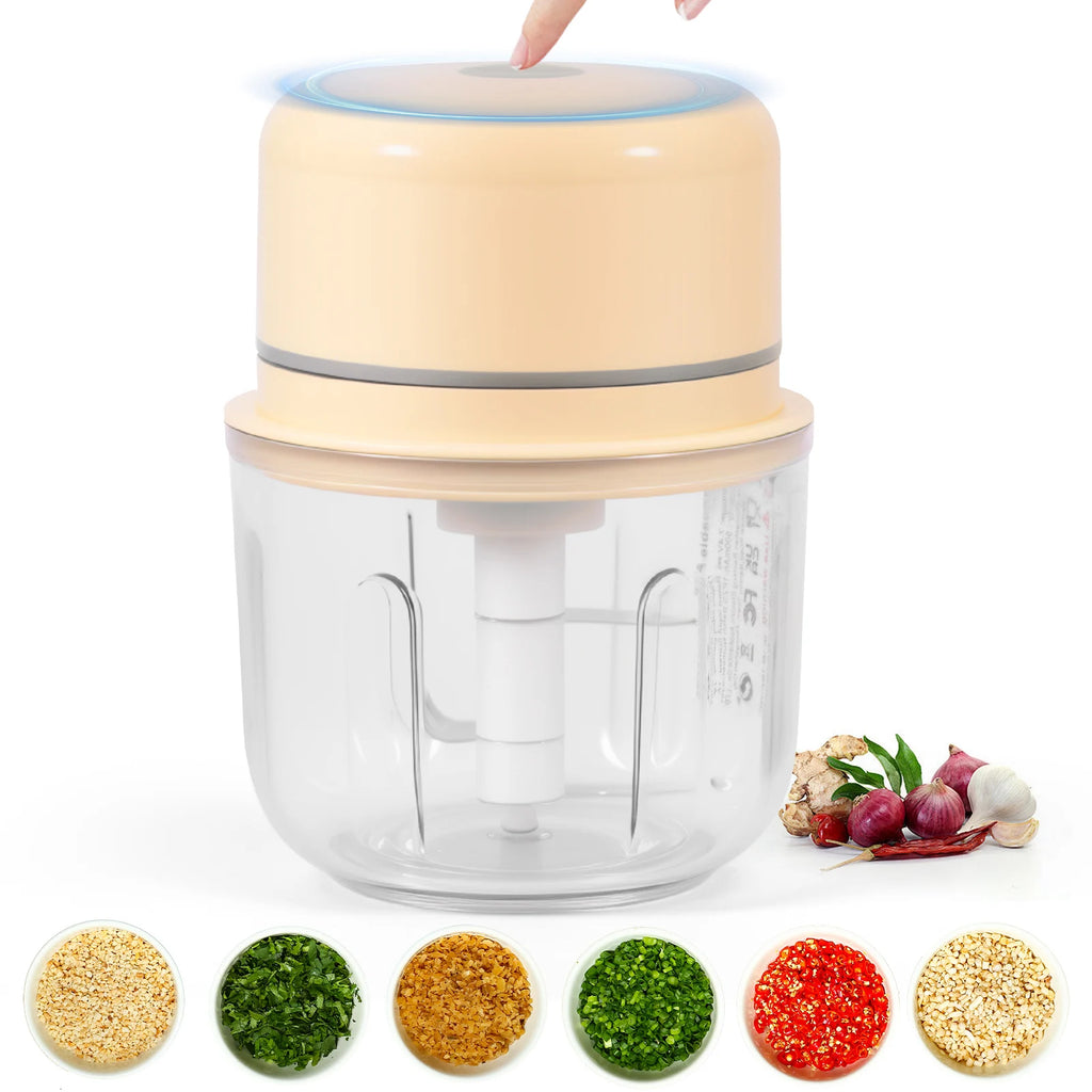 Elektrischer Zerkleinerer 450ML für Knoblauch, Gemüse und Fleisch, Robust und Langlebig, Ingwer- und Gemüsemixer, Küchengerät