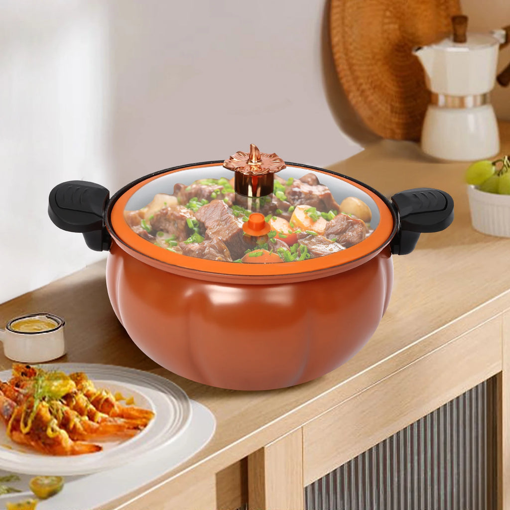 Mikro-Dampfkochtopf, Korrosionsbeständig, Schnelles Kochen, Sicher in der Anwendung, Leicht zu Reinigen, Kürbisförmiger Dampfkochtopf