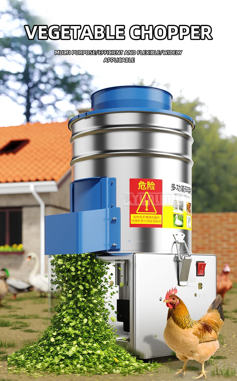 Elektrischer Gemüsehäcksler für Hühnerfutter, Futterschneidemaschine, Gemüsehäcksler für Geflügel