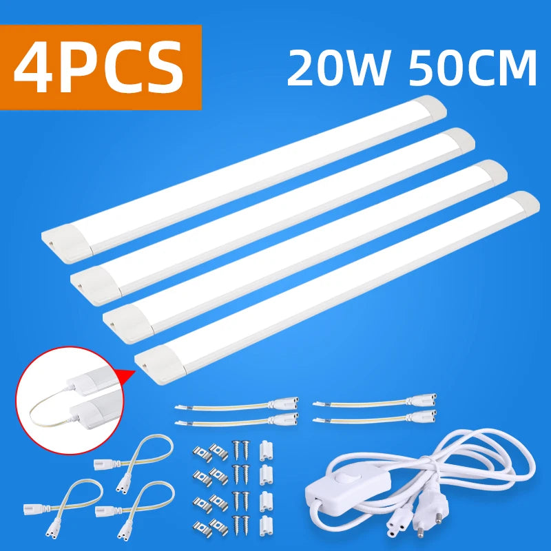 Luci a led Lampada da cucina sotto l'armadio A85-220V 10w 20w Tubo a led super luminoso con linea di interruttori da 1,8 m per lampade da interno per la camera da letto di casa