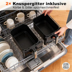 Doppelkorb-Heißluftfritteuse 5+5L, intelligenter Touchscreen, Sichtfenster und einstellbare Bedienelemente, 2200W