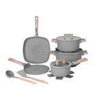 DONNOR 13Psc Set di pentole e padelle Set di pentole antiaderenti Pentole a induzione in granito Set da cucina antiaderente con padelle JT447