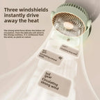 Ventilatore da tavolo ricaricabile con oscillazione, 3 velocità, USB, silenzioso, alimentato a batteria Bianco Verde