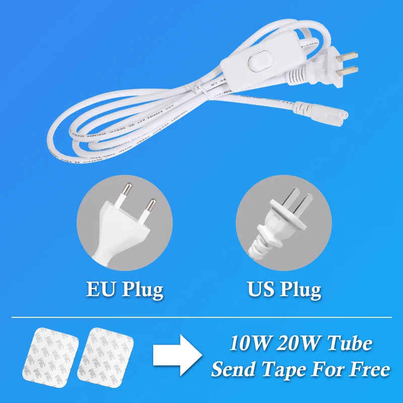 Luci a led Lampada da cucina sotto l'armadio A85-220V 10w 20w Tubo a led super luminoso con linea di interruttori da 1,8 m per lampade da interno per la camera da letto di casa