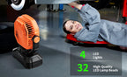 Ventilatore da Campeggio 20000mAh con Lanterna LED, Ventilatore da Tavolo a 8 Velocità con Telecomando, Ventilatore Portatile da Esterno con Gancio per Tenda, Interruzioni di Corrente, Cantiere