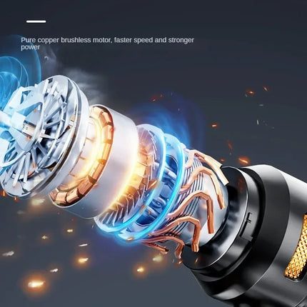 Car Vacuum Cleaner, Portable Handheld Brushless Motor Cleaning Machine High Power Powerful Appliance Duster