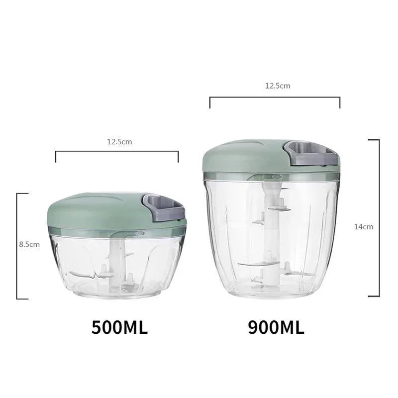 Neuer Gemüsezwiebelschneider, Küchenzubehör 500/900 ml, manueller Fleischwolf, Knoblauchhacker, Knoblauchpresse