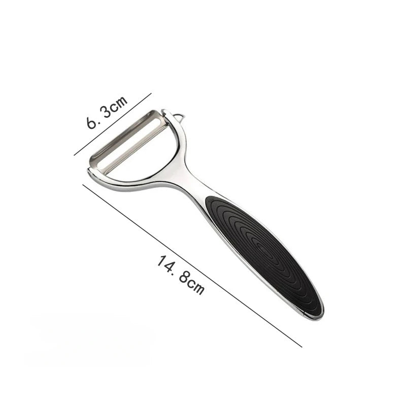 Edelstahl-Sparschäler Multifunktions-Sparschäler Karottenreibe Obstwerkzeuge Küchenzubehör Gourmet-Schäler Bar