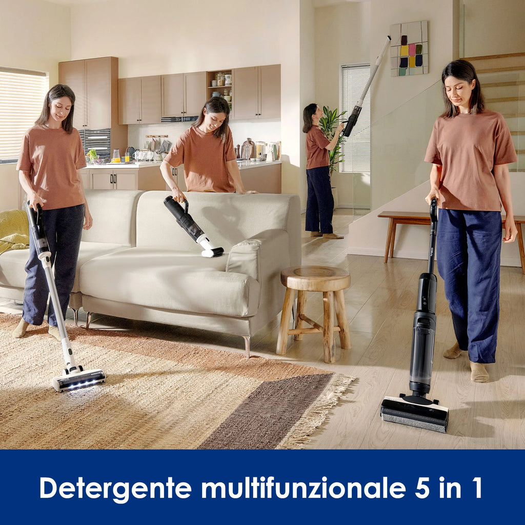 Tineco Floor One Switch S6 Staubsauger- und Wischroboter 5-in-1 mit Selbstreinigungsfunktion und doppelter rotierender Bürste für schnelle Reinigung